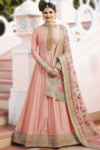 Banglori Silk Eid Anarkali Suit In Pale Pink Color