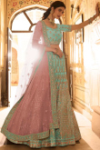Gota Patti Embroidered Art Silk Blue Lehenga