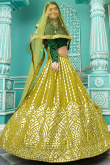 Gota Patti Embroidered Georgette Pear Green Lehenga