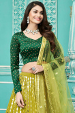 Gota Patti Embroidered Georgette Pear Green Lehenga