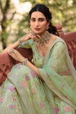 Gota Patti Embroidered Organza Mint Green Lehenga