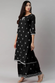 Rayon Kurti in Black colour with Gota Patti Embroidery for Party 