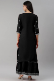 Rayon Kurti in Black colour with Gota Patti Embroidery for Party 