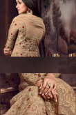Resham Embroidered Net Raffia Color Anarkali Suit