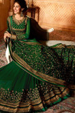 Resham Embroidered Georgette Green Eid Anarkali Suit