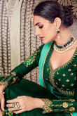 Green Silk Embroidered Anarkali Suit