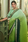 Green Ombre Chinnon Printed Saree