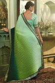Green Ombre Chinnon Printed Saree