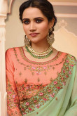 Green Silk Saree With Art silk Blouse