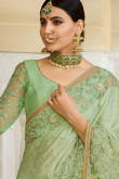 Green Silk Saree With Silk Blouse