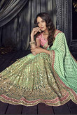 Green Silk Saree With Satin Blouse