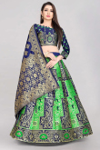 Green Silk Floor Length Lehenga