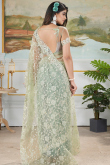 Greenish Grey Net Embroidered Fancy Saree 