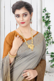 Grey And Gold Stone Work Art Silk Saree