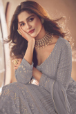 Grey Front Slit Georgette Embroidered Lehenga 
