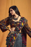 Grey Georgette Printed Saree