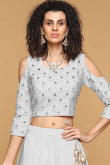 Grey Silk Lehenga Choli