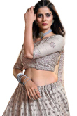 Grey Net Sequins Embroidered Wedding Lehenga