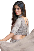 Grey Net Sequins Embroidered Wedding Lehenga