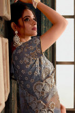 Grey Party Wear Net Saree With Net Blouse