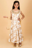 Zari And Resham Worked Cream White Colored Anarkali Suit
