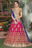 Hot Pink Embroidered Net A-Line Lehenga