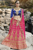 Hot Pink Satin Silk A Line Lehenga