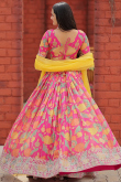 Hot Pink Viscose Printed Flared Style Lehenga 