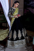Sequins Embroidered Dark Green Wedding Lehenga 