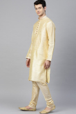 Indian Dupion Silk Cream Men Kurta Pajama for Wedding & Party