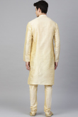 Indian Dupion Silk Cream Men Kurta Pajama for Wedding & Party