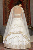 White Net Lehenga with U-Neck Blouse & Sequins Work for Special Occasions