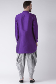 Indigo Blue Dupion Silk Embroidered Straight Cut Men's Kurta 