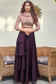 Indo Western Raw Silk Choli With Silk Skirt