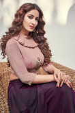Indo Western Raw Silk Choli With Silk Skirt