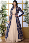 Jacket Style Georgette Pastel Peach Lehenga