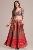 Jacquard Multi Color Lehenga