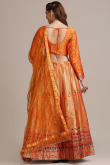 Traditional Lehenga in Jacquard Orange for Wedding 