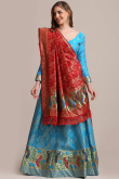 Jacquard Sky Blue Lehenga