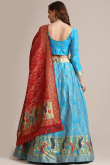 Jacquard Sky Blue Lehenga