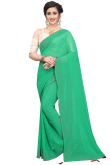 Jade Green Georgette Saree With Georgette Blouse