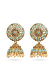 Mint Blue Stone Gold Plated Earrings