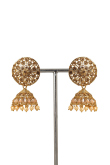 Gold Stone Work Gold Plated Earrings