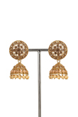 Gold Stone Work Gold Plated Earrings for Wedding Celebrations