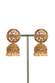 Stunning Gold Stone Work Gold Plated Earrings for Bridal Looks