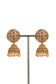 Gold Stone Work Gold Plated Earrings for Special Occasions