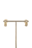 Gold Stone And Pearl Stud Earrings 
