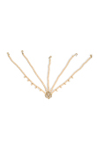 Gold Plated Pearl and Kundan Mang Tikaa