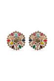 Multicolor Stone Studded Stud Earrings