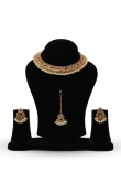  Cream Color Choker Necklace Set With Mangtikka
